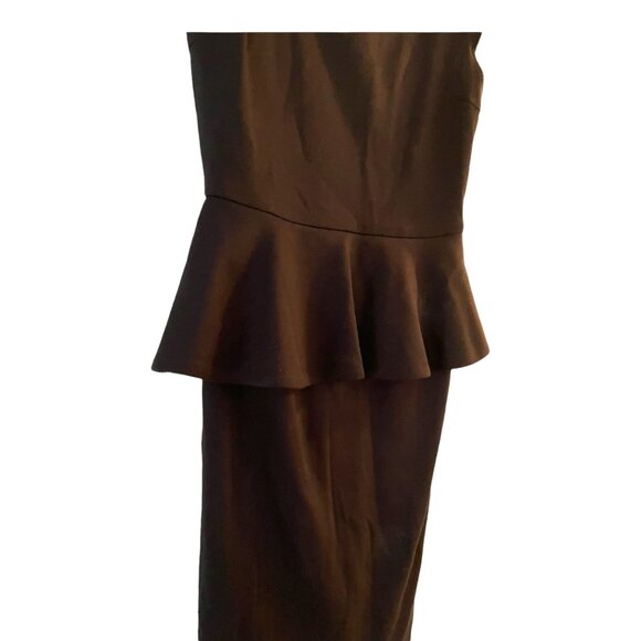 Alice + Olivia Size 4 Black Victoria Sleeveless Peplum Bateau Neck Mini Dress - Picture 3 of 6